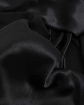 Tissu Satin De Soie Noir - Mercerine