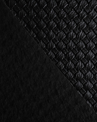 Simili cuir noir au mètre - Tissu tressé - Mercerine