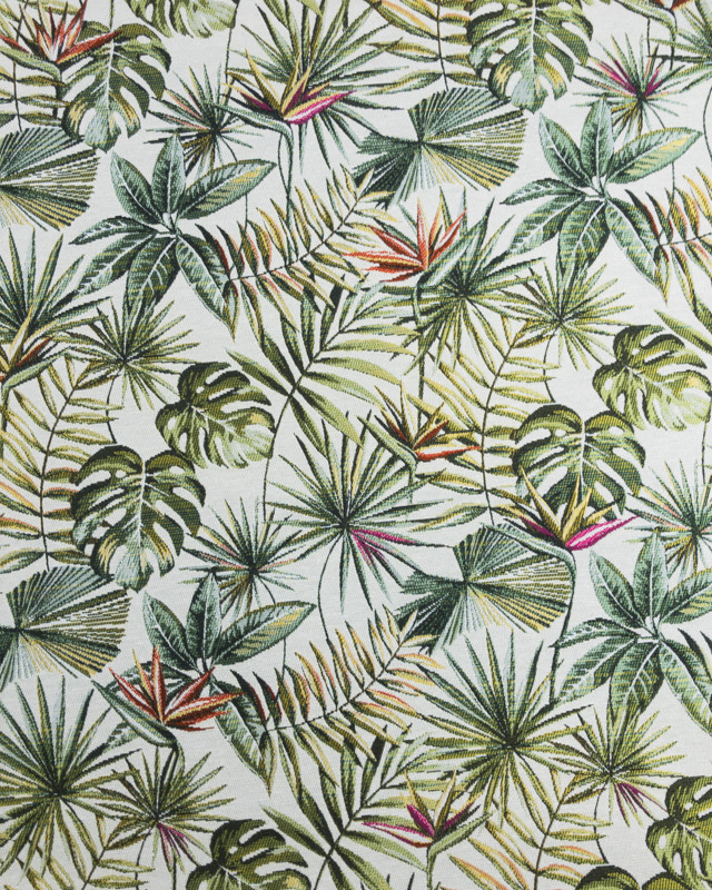 Coupon - Jacquard Bahia blanc - par 10cm