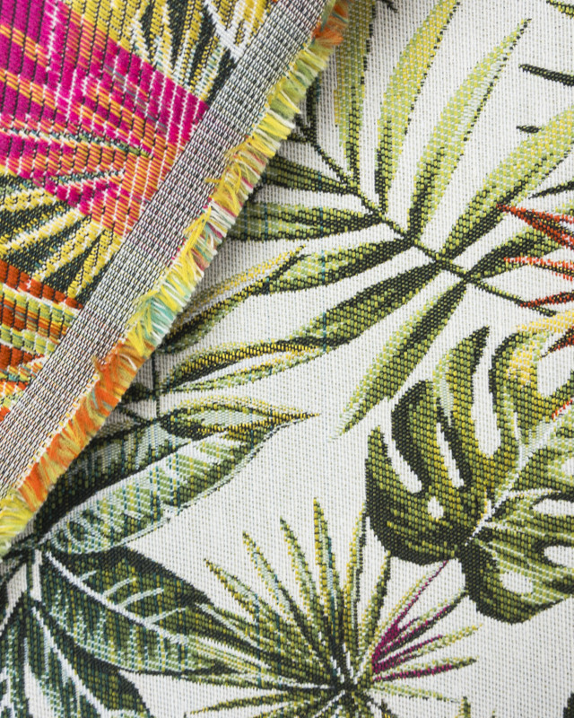 Coupon - Jacquard Bahia blanc - par 10cm