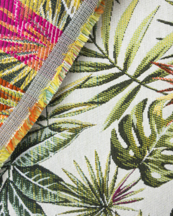 Coupon - Jacquard Bahia blanc - par 10cm