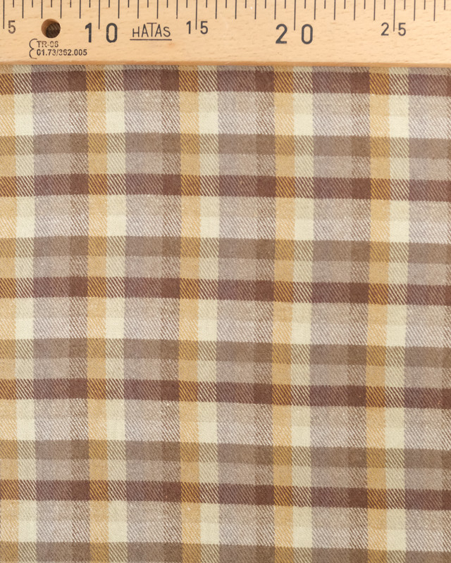 Lainage Petits Carreaux Marron  - Mercerine