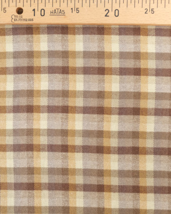 Lainage Petits Carreaux Marron  - Mercerine
