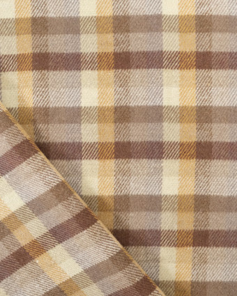 Lainage Petits Carreaux Marron  - Mercerine