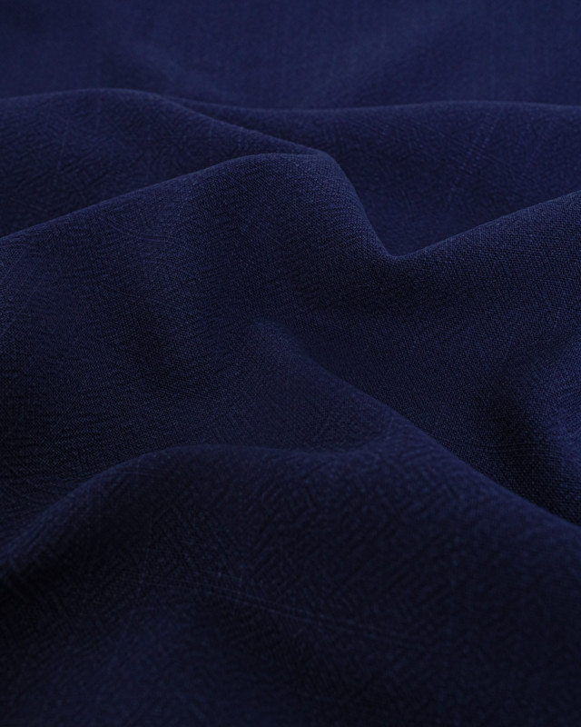 Tissu Lin Lavé Viscose Bleu Marine - Mercerine