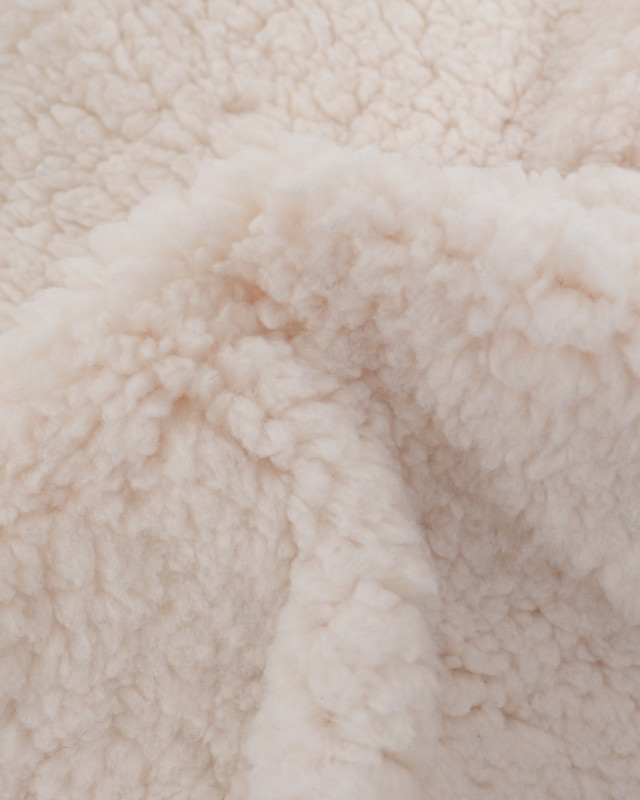 Tissu Sherpa Uni Ecru - Mercerine