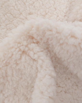 Tissu Sherpa Uni Ecru - Mercerine