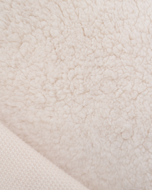 Tissu Sherpa Uni Ecru - Mercerine