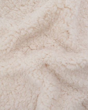 Tissu Sherpa Uni Ecru - Mercerine