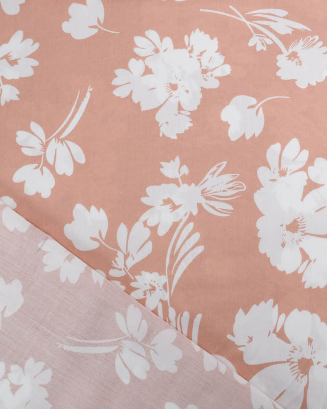 Viscose Blush Motif Floral - Mercerine