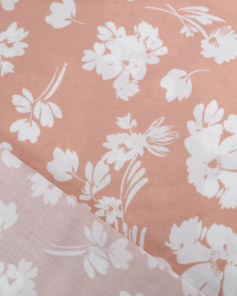 Viscose Blush Motif Floral - Mercerine