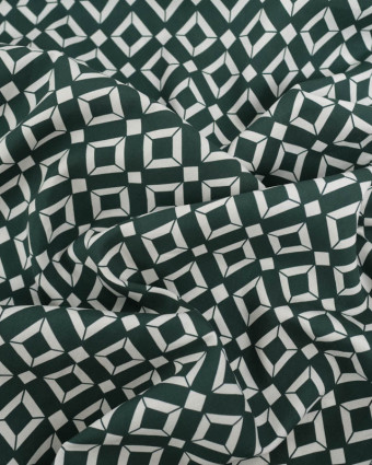 Viscose Géométrique Vert Bouteille - Mercerine