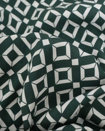 Viscose Géometrique Vert Bouteille - Mercerine