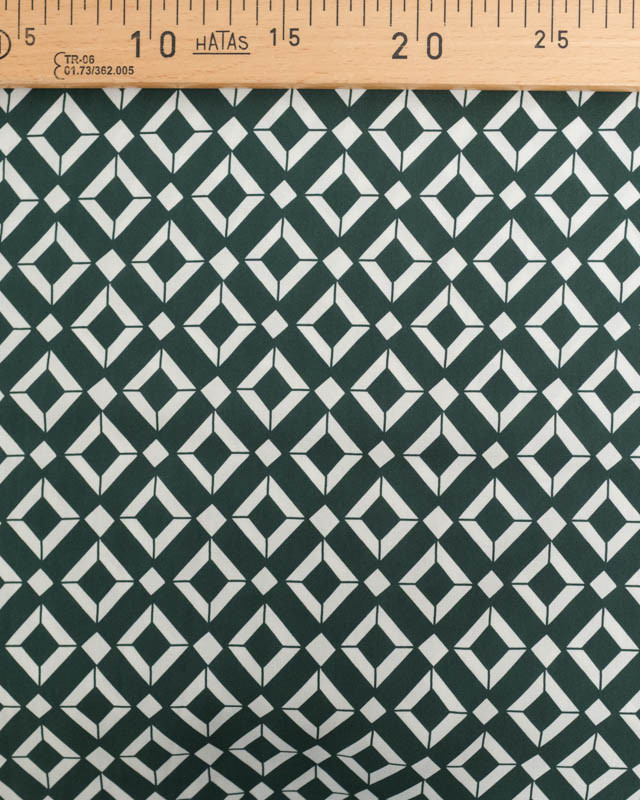Viscose Géometrique Vert Bouteille - Mercerine