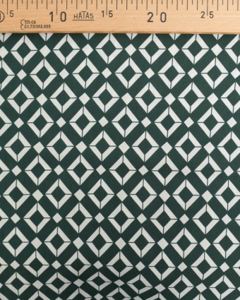 Viscose Géometrique Vert Bouteille - Mercerine
