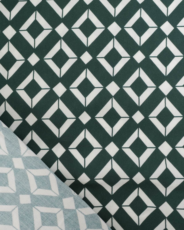 Viscose Géometrique Vert Bouteille - Mercerine