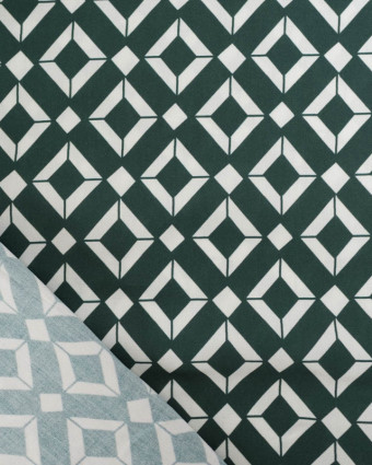 Viscose Géometrique Vert Bouteille - Mercerine