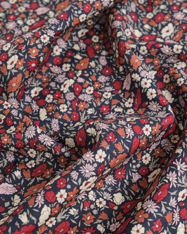 Tissu Liberty Fabrics@ Tana Lawn Petal & Daisy Charbon - Mercerine