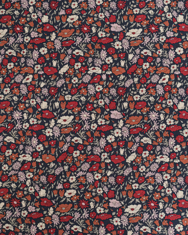 Tissu Liberty Fabrics@ Tana Lawn Petal & Daisy Charbon - Mercerine