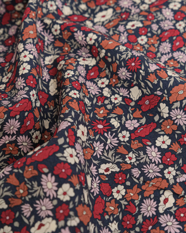 Tissu Liberty Fabrics@ Tana Lawn Petal & Daisy Charbon - Mercerine