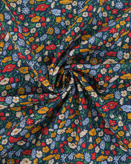 Tissu Liberty Fabrics@ Tana Lawn Petal & Daisy Bleu - Mercerine