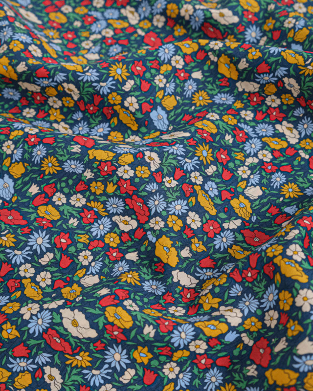 Tissu Liberty Fabrics@ Tana Lawn Petal & Daisy Bleu - Mercerine