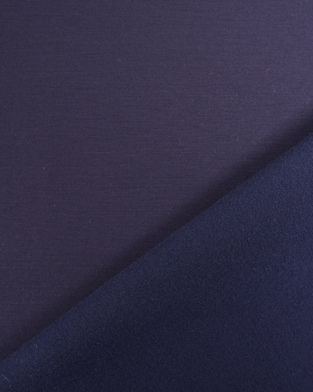 Tissu Jersey Epais Pont Bleu Marine Envers Très Doux - Mercerine