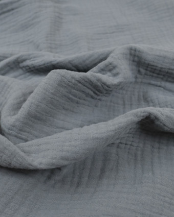 Triple gaze de coton gris  - Mercerine