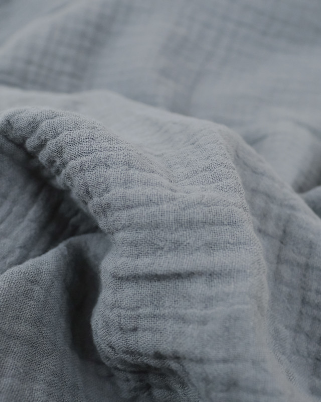 Triple gaze de coton gris  - Mercerine