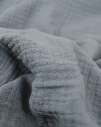 Triple gaze de coton gris  - Mercerine