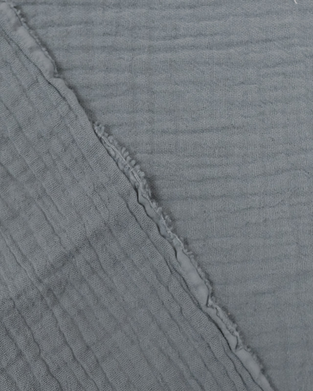 Triple gaze de coton gris  - Mercerine