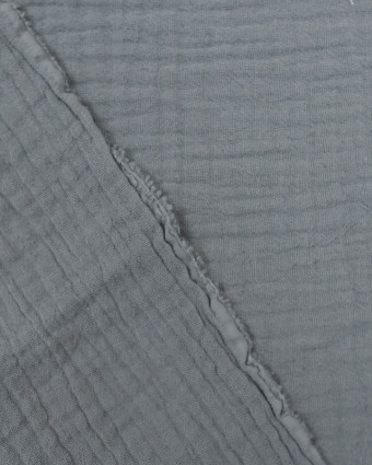 Triple gaze de coton gris  - Mercerine