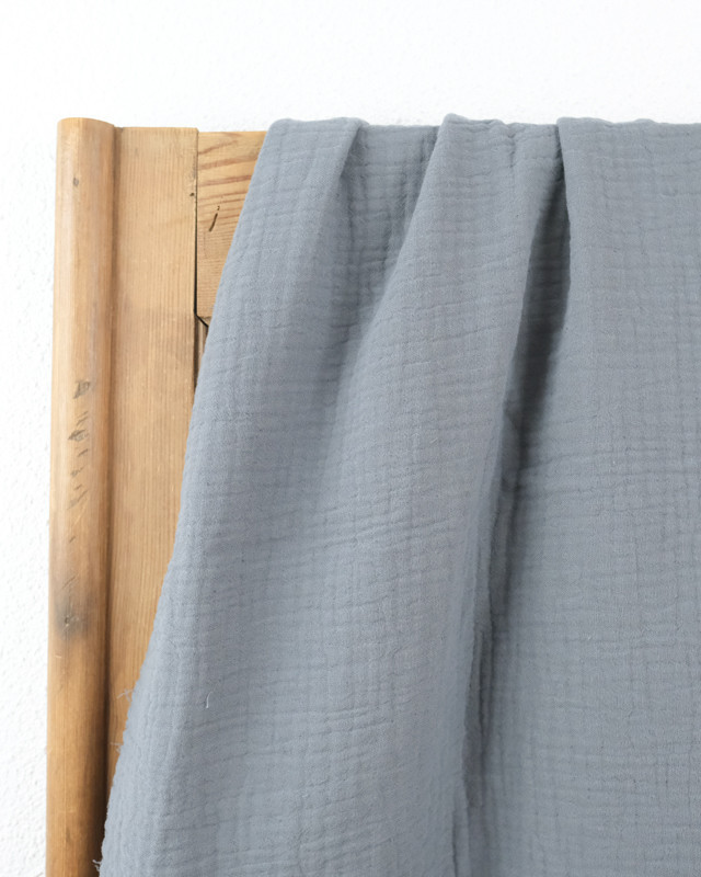 Triple gaze de coton gris  - Mercerine