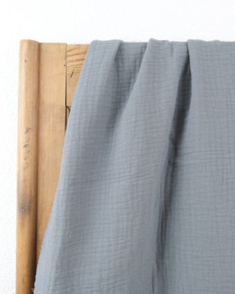 Triple gaze de coton gris  - Mercerine