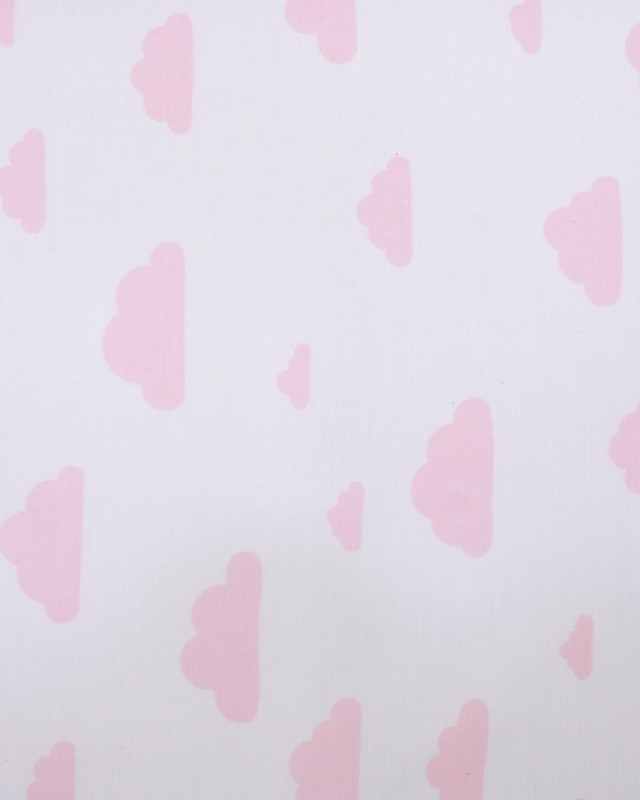 Coton imprimé nuage rose - Mercerine