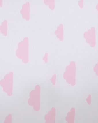 Coton imprimé nuage rose - Mercerine