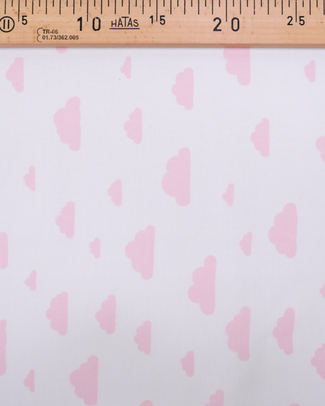 Coton imprimé nuage rose - Mercerine