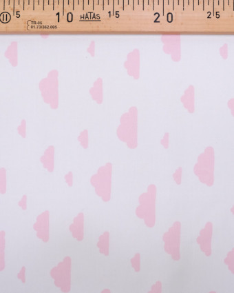 Coton imprimé nuage rose - Mercerine