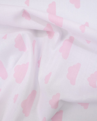 Coton imprimé nuage rose - Mercerine