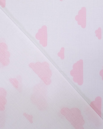 Coton imprimé nuage rose - Mercerine