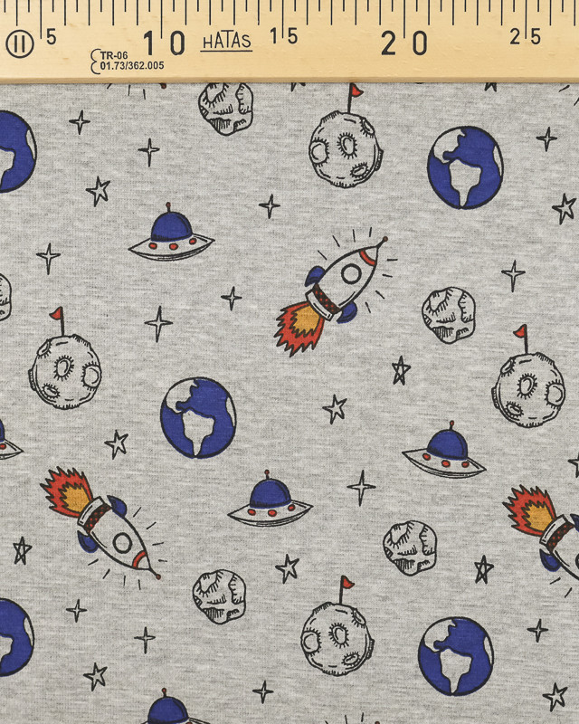 Sweat Fusées Envers Doudou Gris Chine - Mercerine