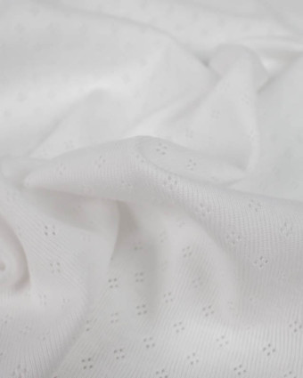 Maille Jersey ajourée unie écru OekoTex - Mercerine
