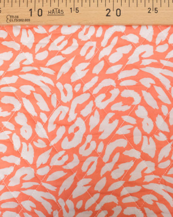 Tissu Matelassé Corail Motif Léopard - Mercerine