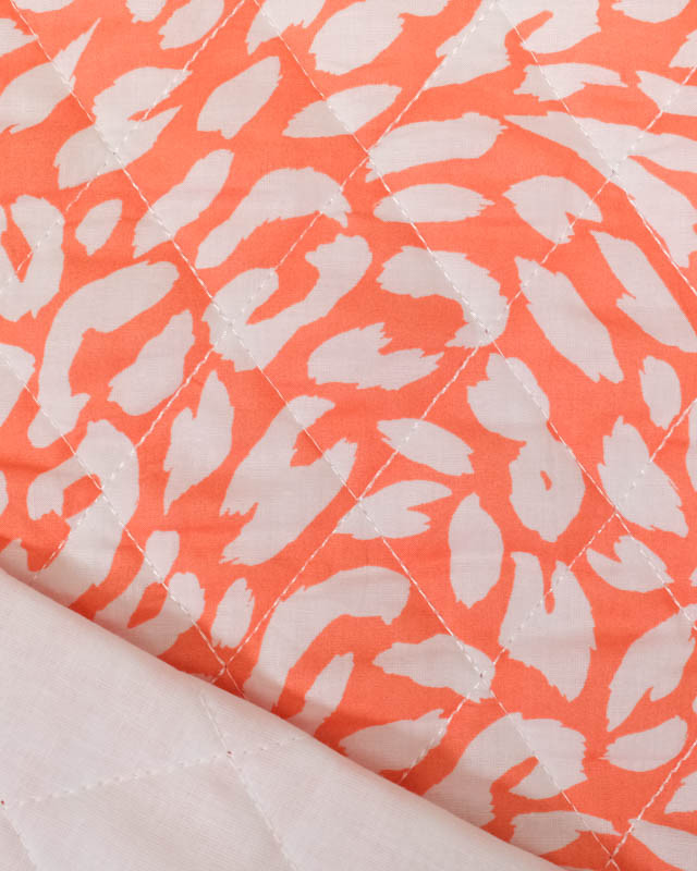 Tissu Matelassé Corail Motif Léopard - Mercerine