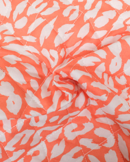 Tissu Matelassé Corail Motif Léopard - Mercerine