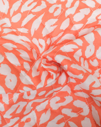 Tissu Matelassé Corail Motif Léopard - Mercerine