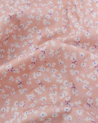 Popeline de Coton Petites Fleurs Rose Blush - Mercerine