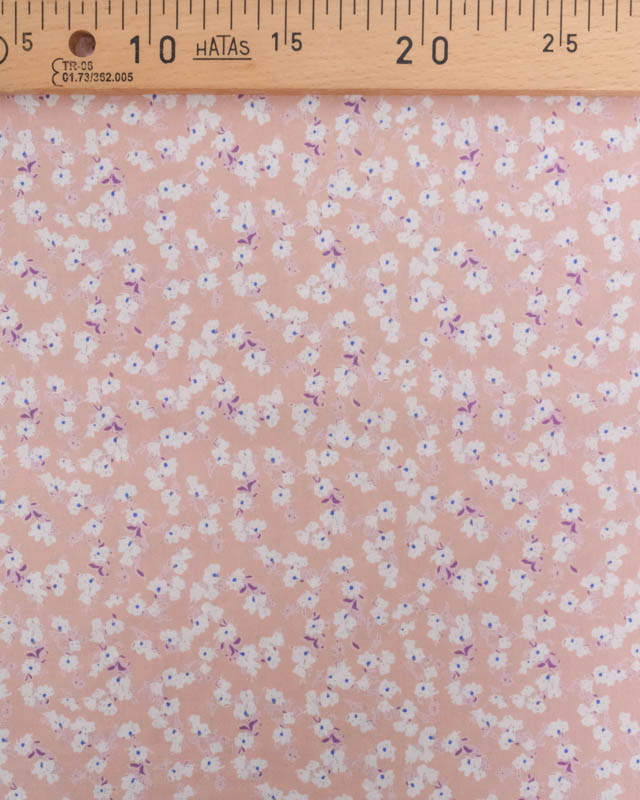 Popeline de Coton Petites Fleurs Rose Blush - Mercerine