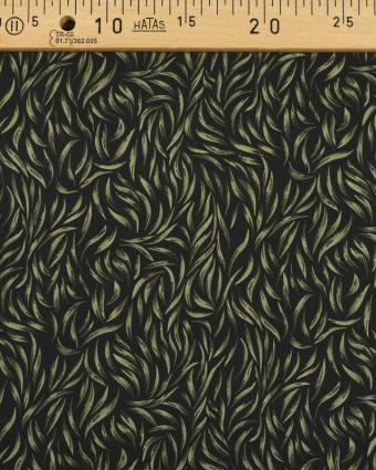 Tissu viscose imprimé noir Savane - Mercerine