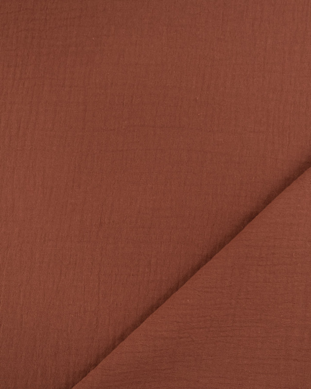 Tissu Gaze de Coton Cappuccino Thaïs - Mercerine